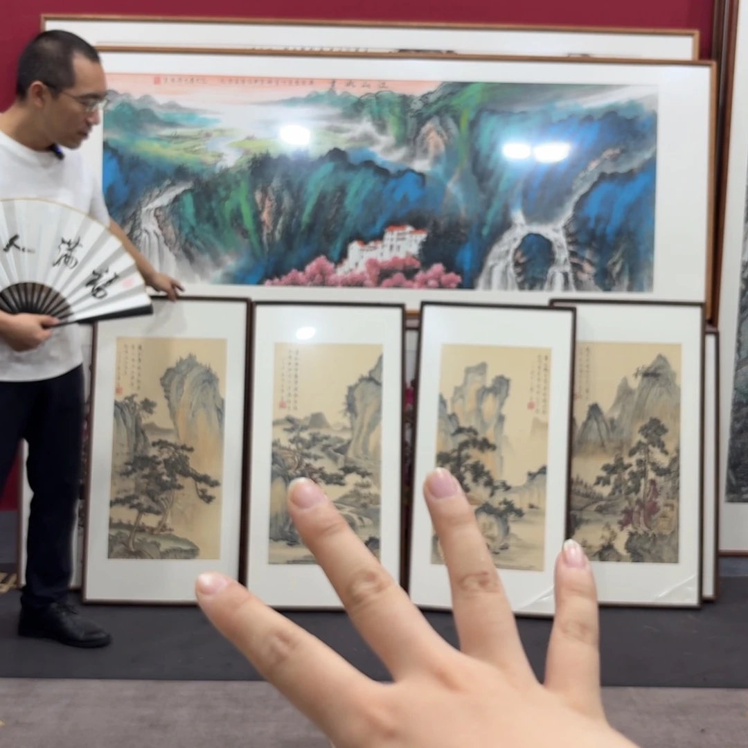 国画带框绘画90/45尺寸四条