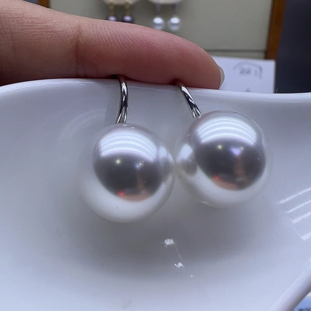 淡水珍珠耳饰银S925镶嵌