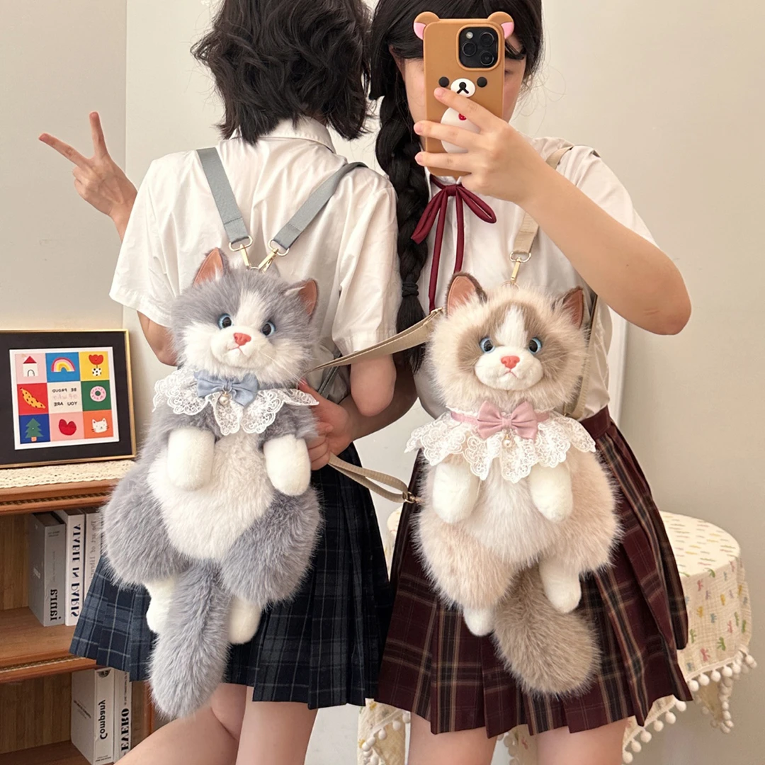 仿真布偶猫咪背包书包可爱毛绒玩具玩偶公仔送女生女孩生日礼物