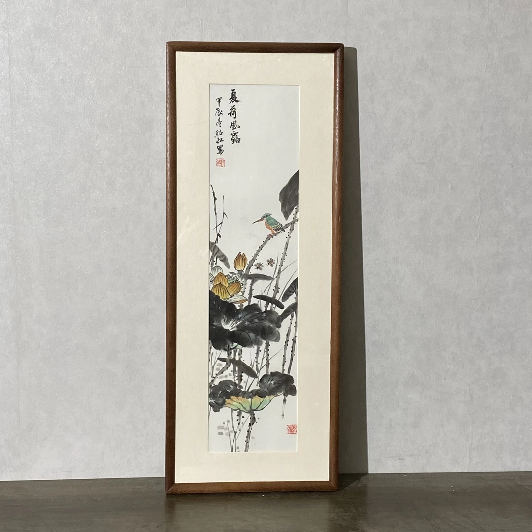 夏荷风露荷花真人手绘装饰画客厅茶室玄关办公室挂画礼物家居国画