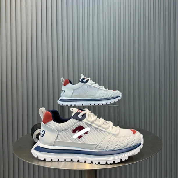 低帮皮革拼接软底步鞋小白鞋网面透气休闲鞋轻便男子