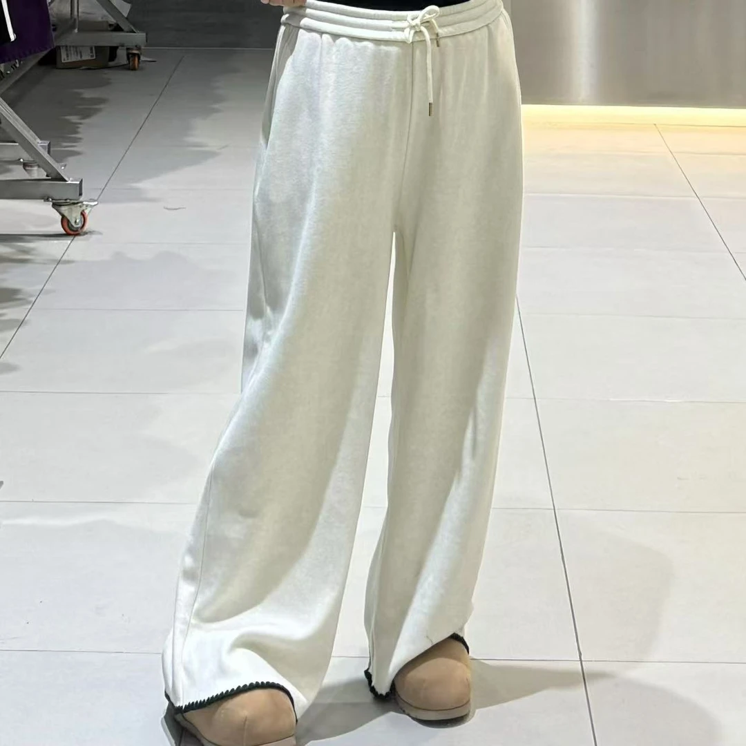 《年底清仓福利》两色针织休闲裤大码女装显瘦百搭阔腿裤垂感长裤