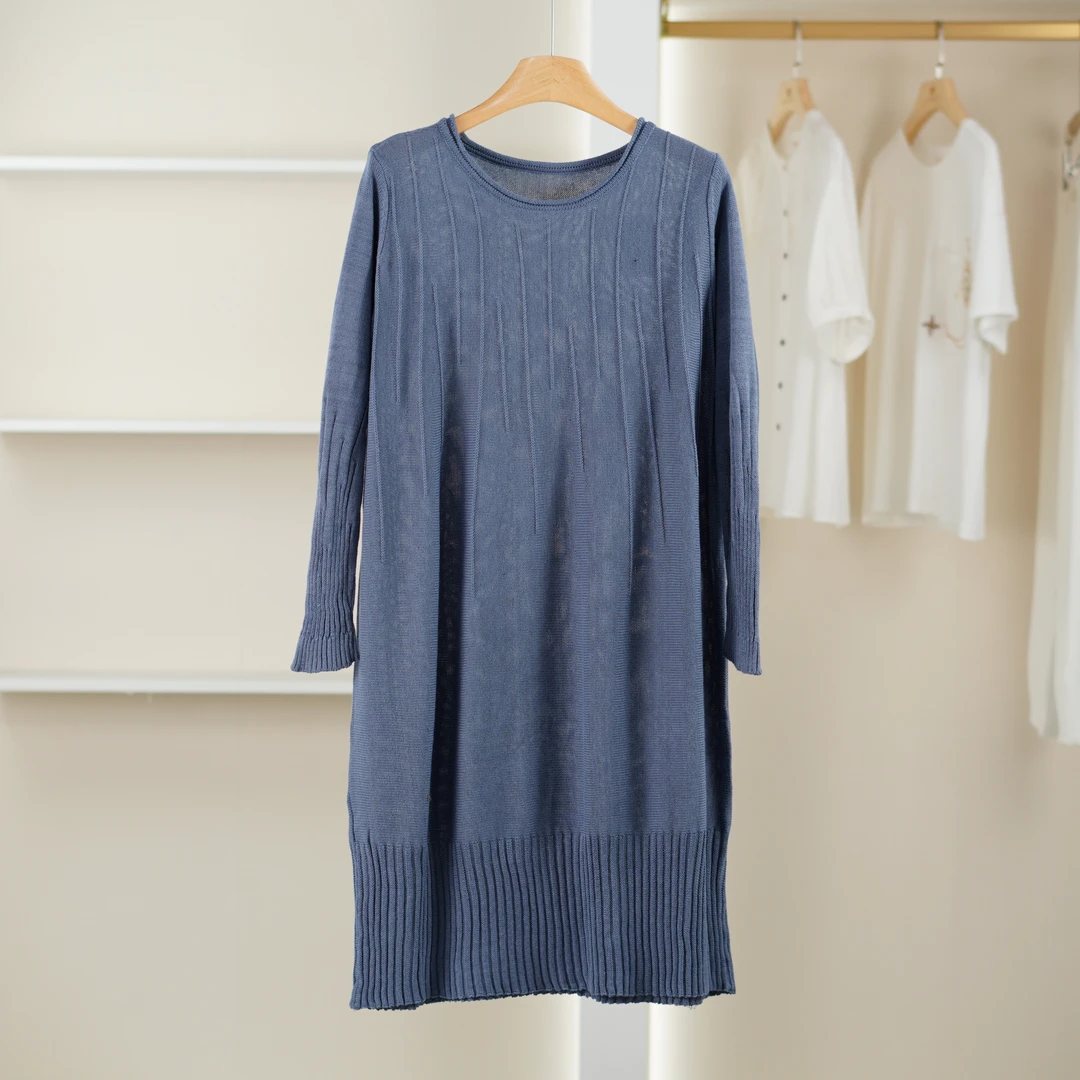 【深圳南油】3090391 春季简约宽松针织连衣裙品牌女装