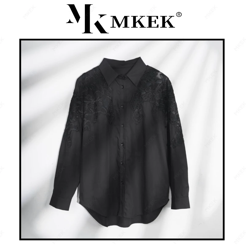 9816韩版春季新款时尚复古风蕾丝镂空设计感拼接polo领休闲女衬衫