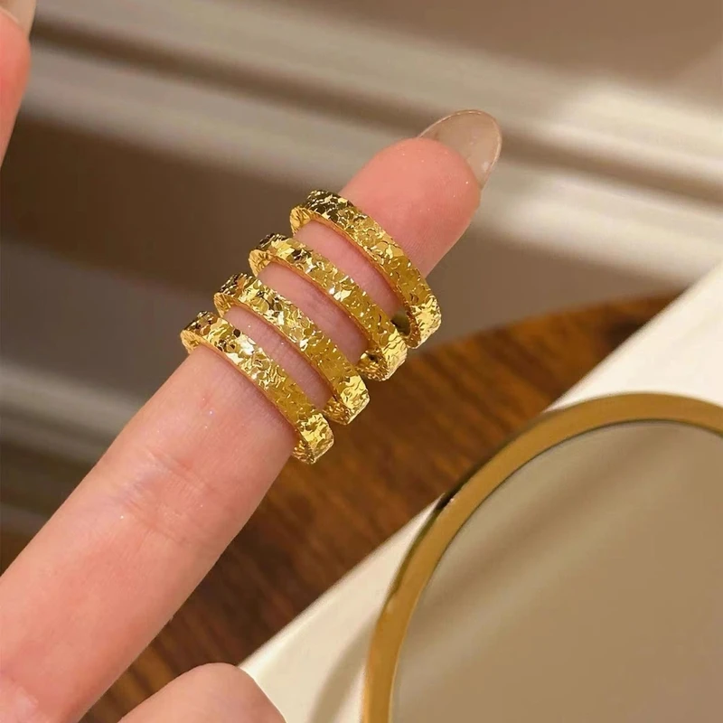 钛钢戒指 碎冰冰戒指 闭口