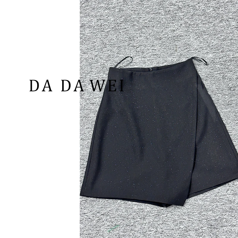A呀 大V【】新款女装 黑色气质显瘦半身裙-7818