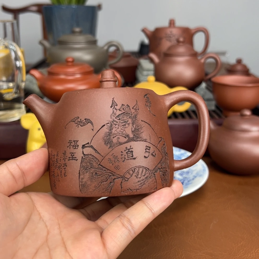 C***6茶壶紫砂汉铎 许美勤制 文盛刻