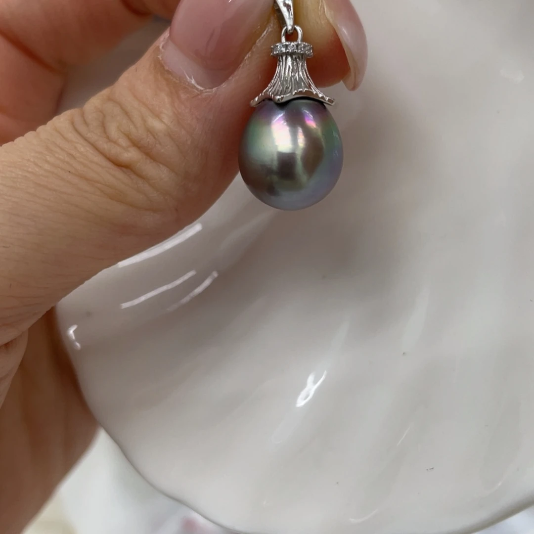 海水珍珠银S925镶嵌颈饰