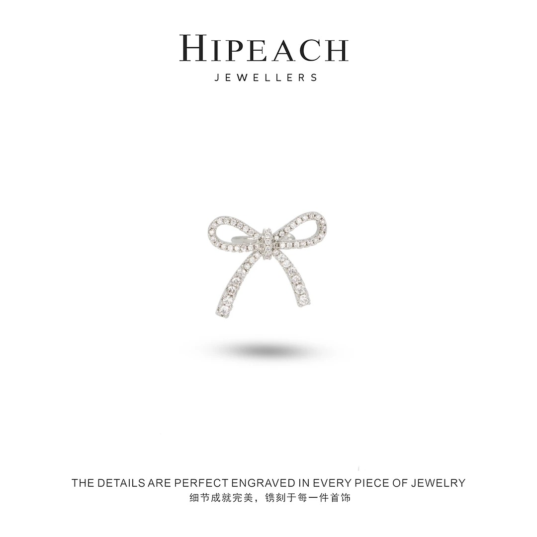 铜合金耳饰 镀K金 蝴蝶结耳骨夹HTOL020预