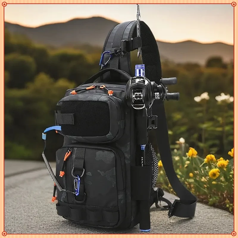 路亚包钓鱼防水胸包男女户外一体多功能骑行包旅行单肩斜挎包A715