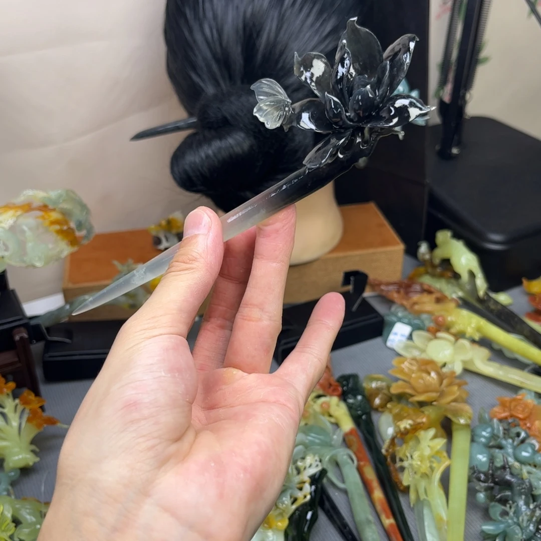 蛇纹石玉未镶嵌发饰