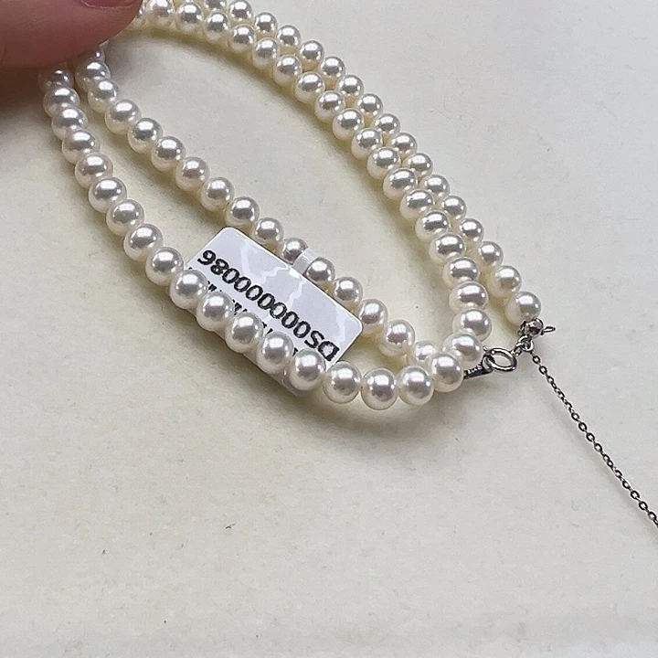 淡水珍珠颈饰银S925镶嵌➕5.6极光炫彩高品