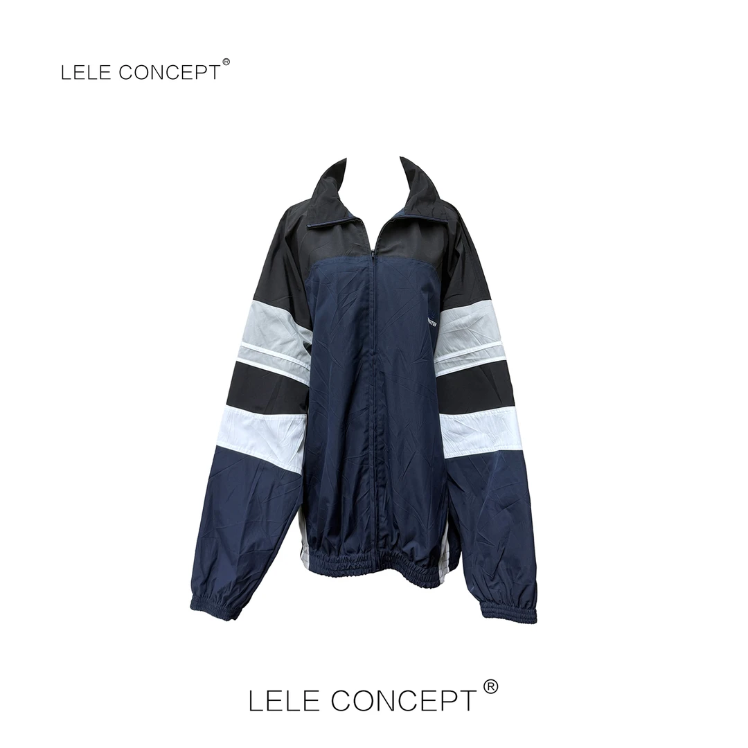LELE CONCEPT丨都市时尚休闲设计款拼色立领冲锋衣外套Y0670