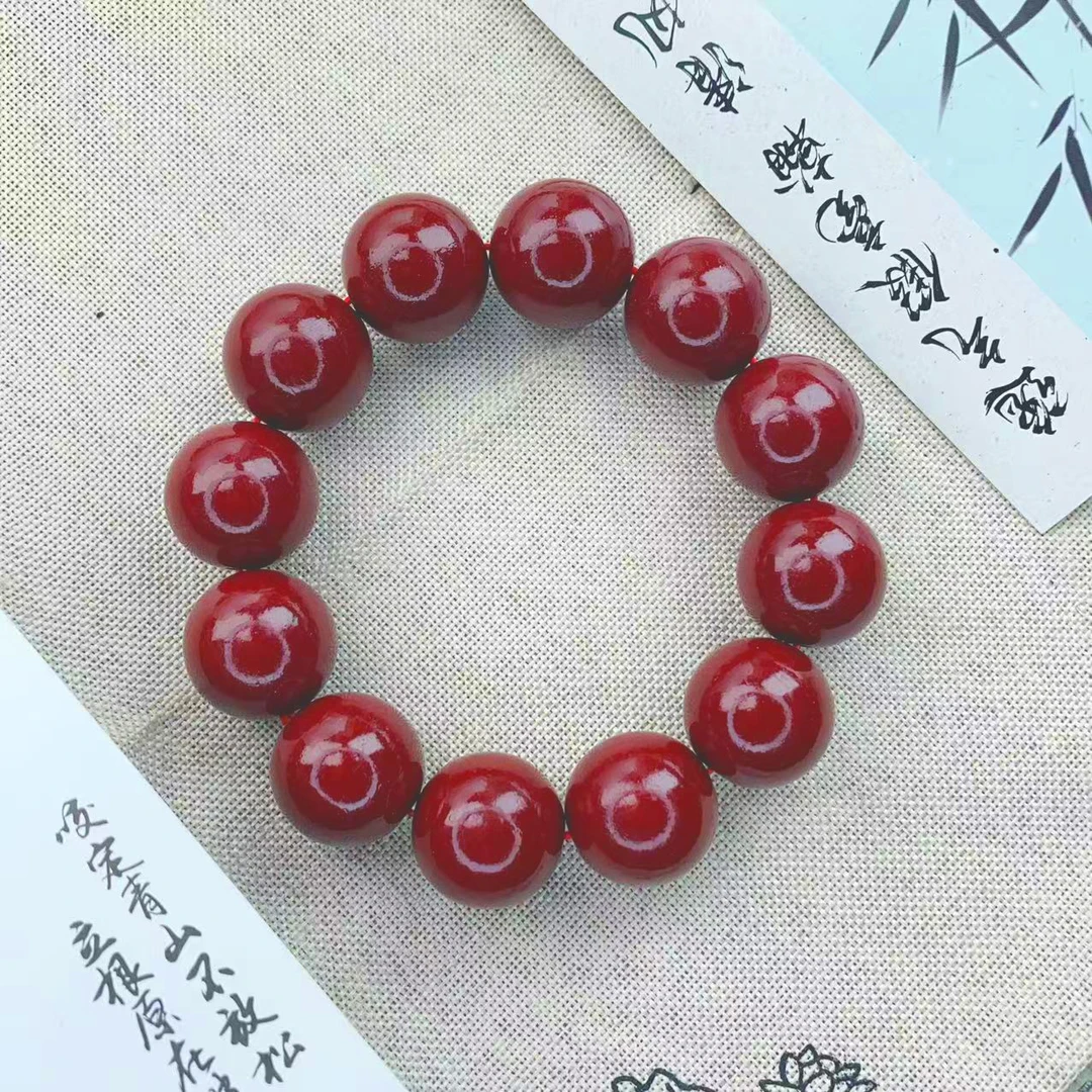 含辰砂工艺品20MM辰砂朱砂五路大圈男士文玩手串 MTX-0187
