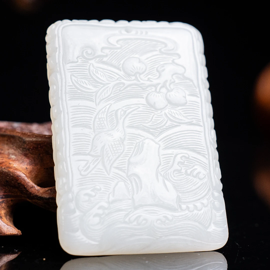 清代和田玉福山寿海玉牌-NX