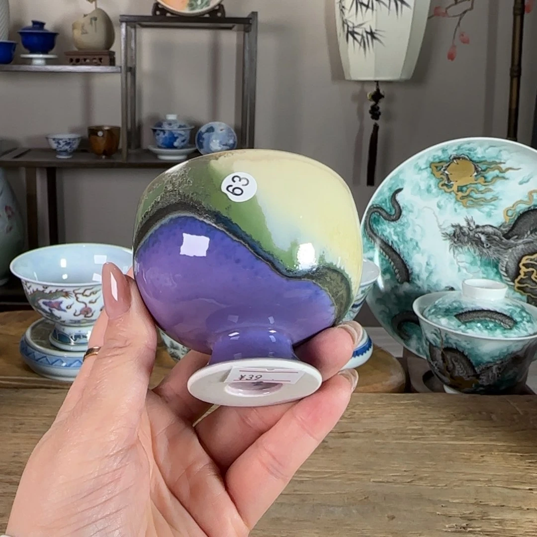 杯景德镇陶瓷柴烧多人