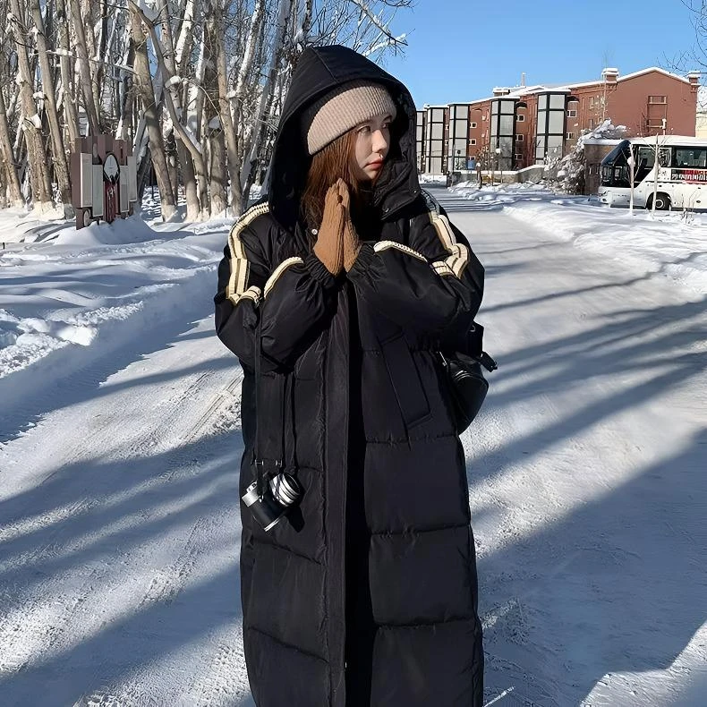 【帽子可拆】2024冬新款棉衣女长款过膝棉服高级感加厚宽松棉袄外套