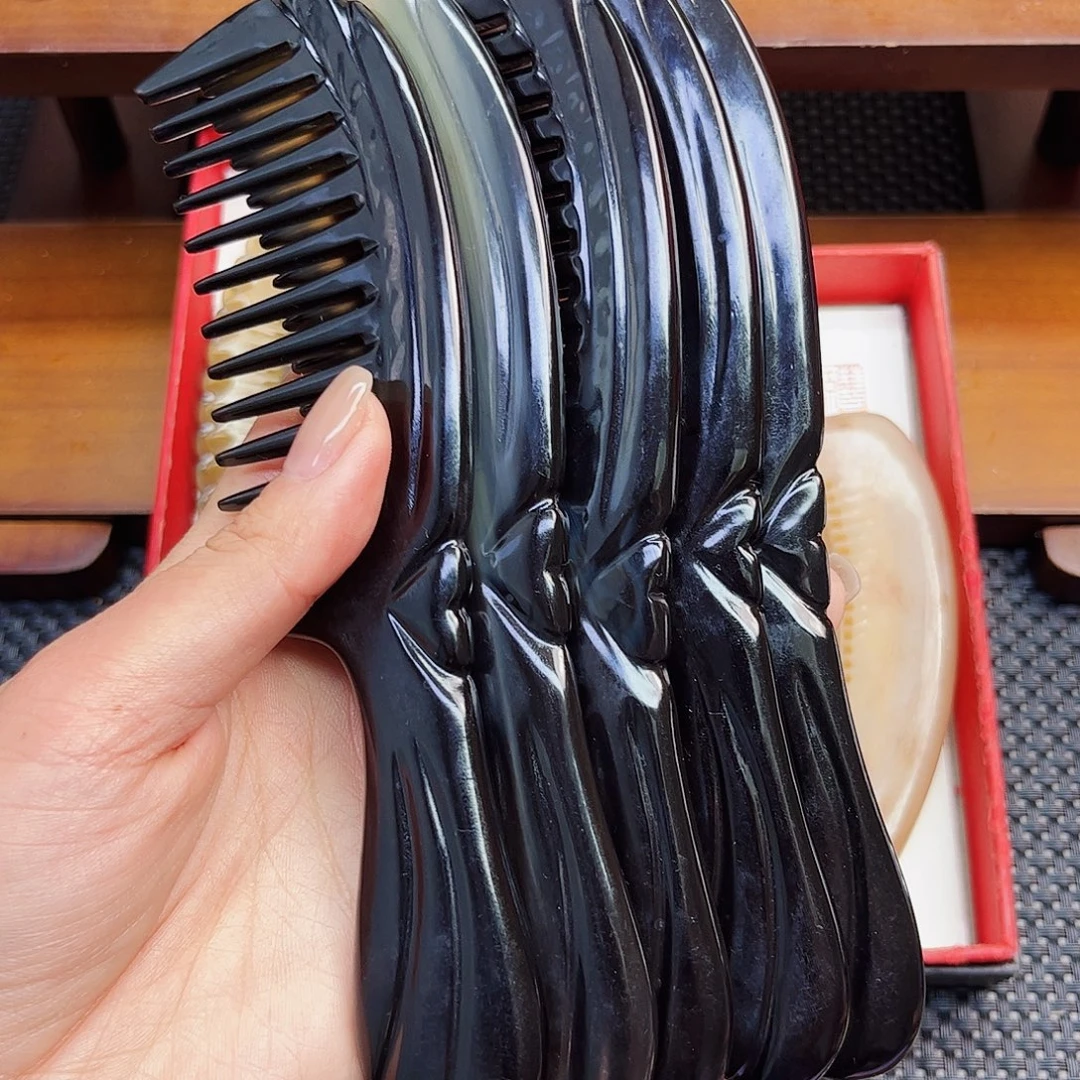 纯牛角手工制作牛角梳