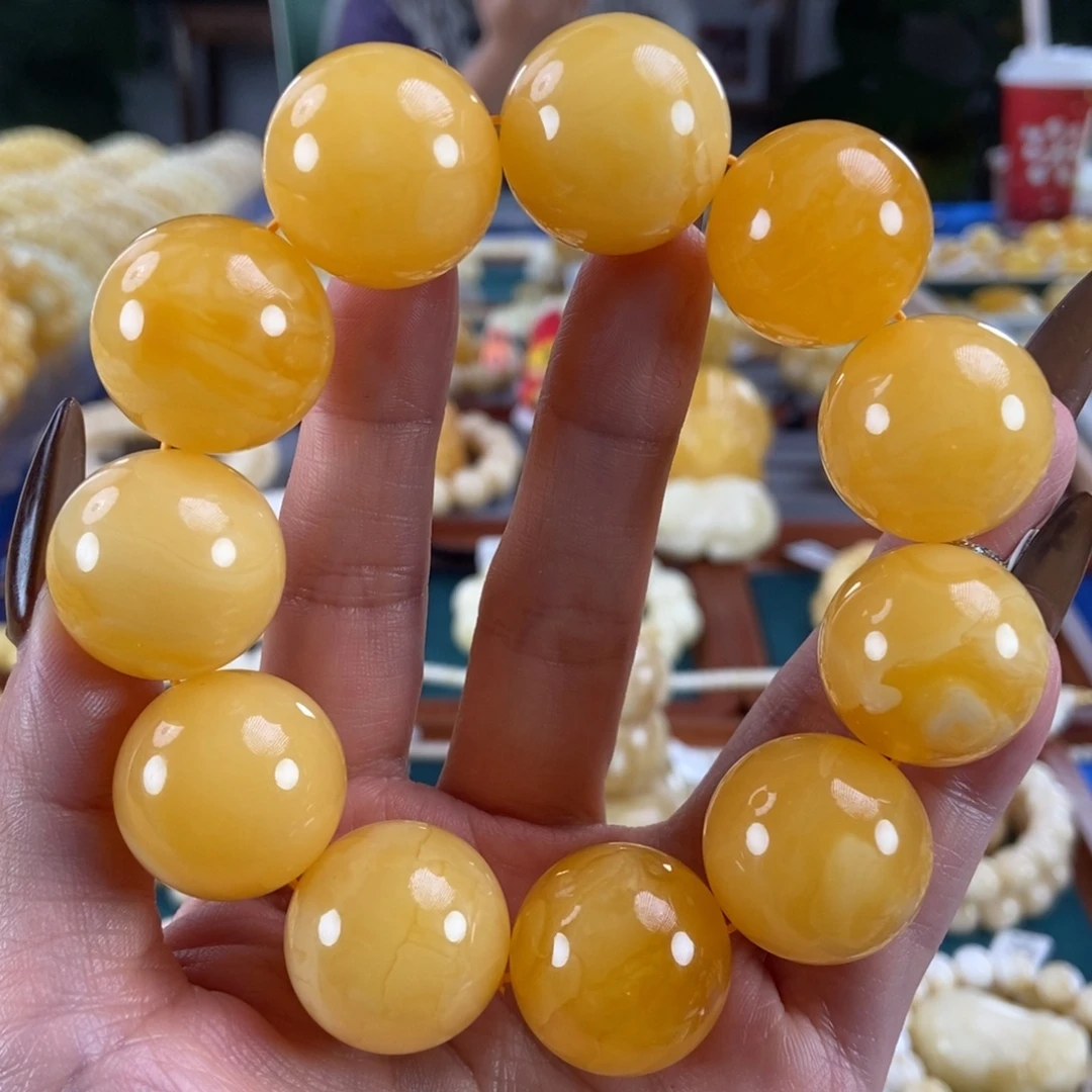 琥珀未镶嵌珠宝奇石22圆珠70