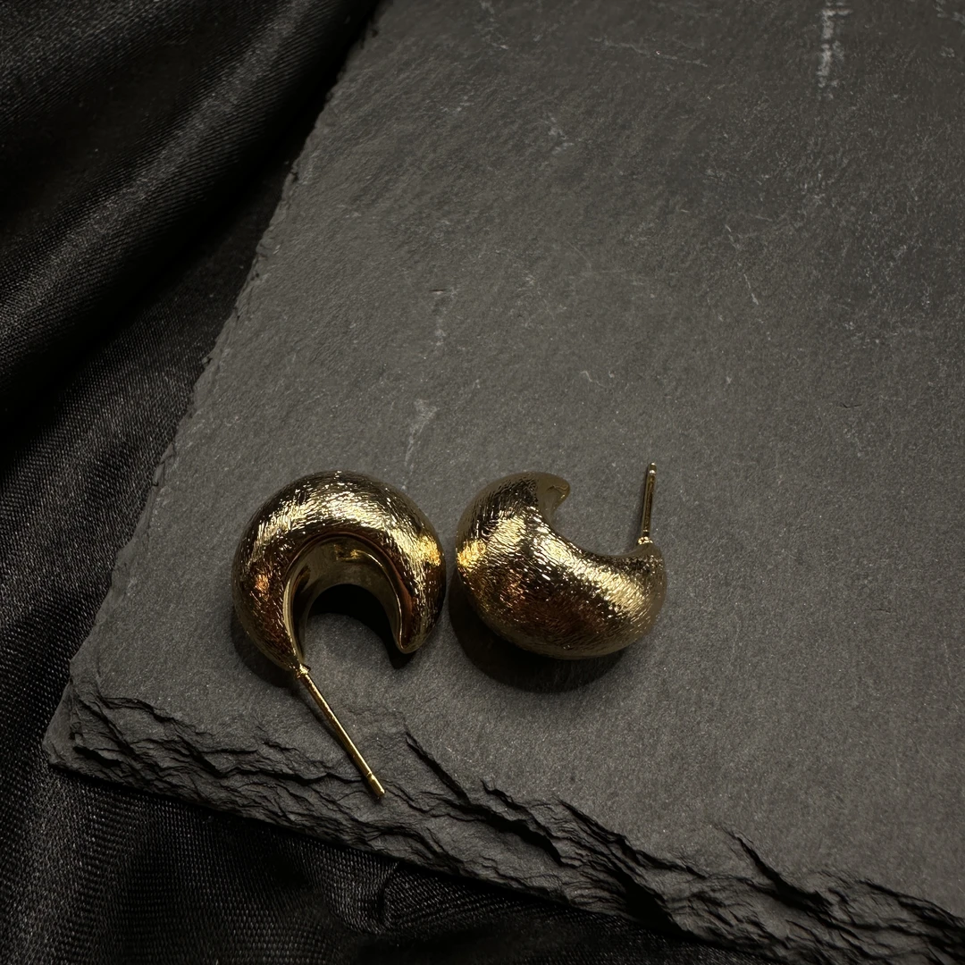 铜合金耳饰 0716 Acc-637 糖果纸金色高级感气质耳饰