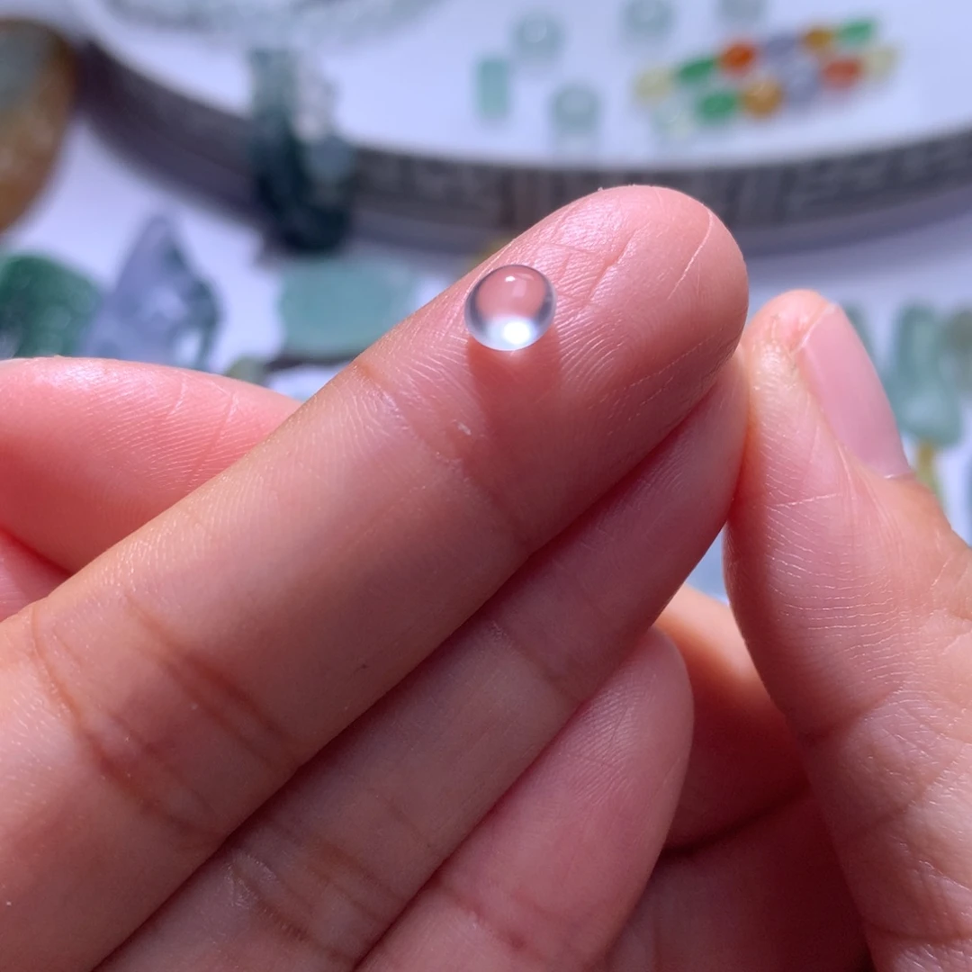 定制翡翠未镶嵌双眼皮蛋面