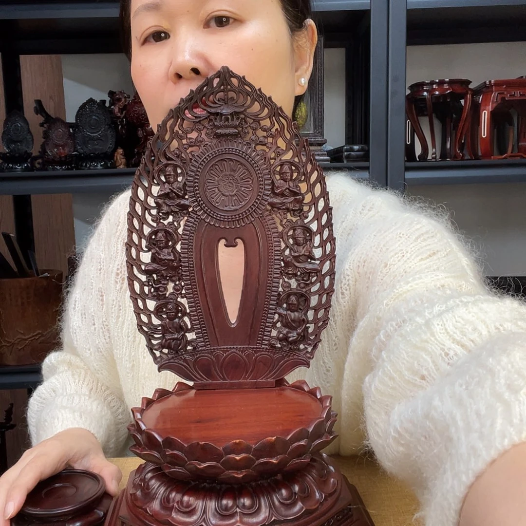 木红木底座工艺品