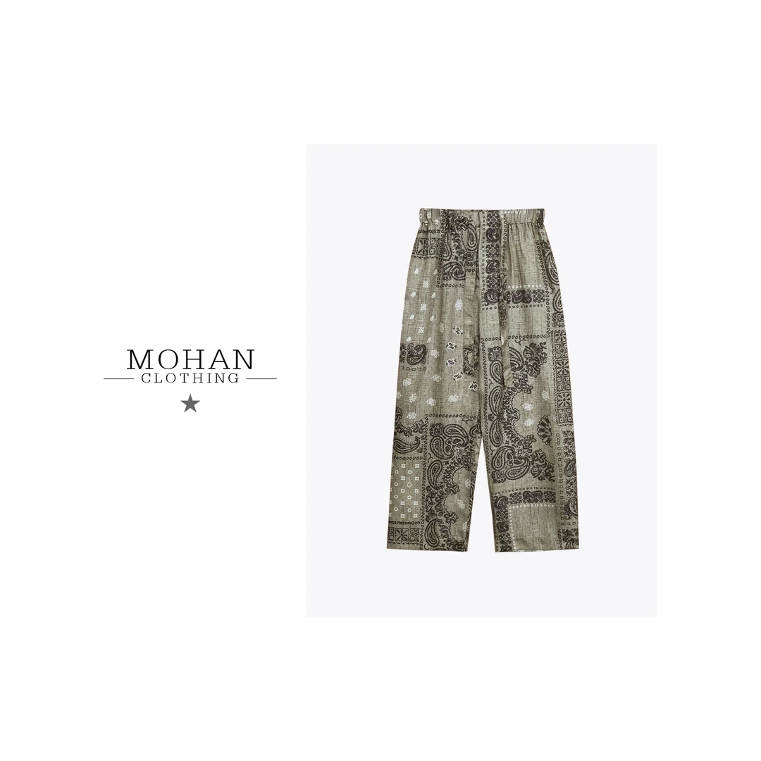 CLOTHING/墨含高奢时尚潮流修身舒适百搭复古宽松直筒休闲裤WJ531