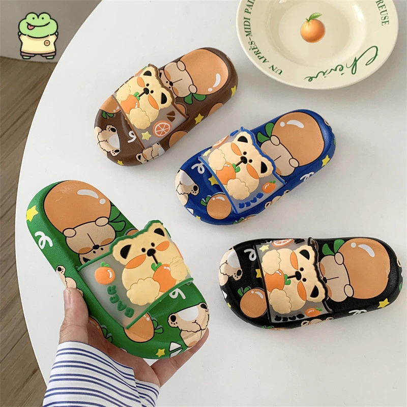 儿童拖鞋夏季男童女童卡通软底一字拖家居洗澡防滑拖鞋外穿凉拖鞋