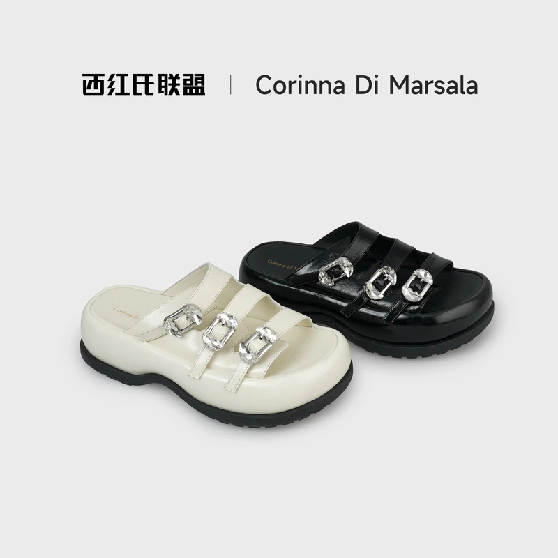 【西红氏联盟】2025夏季新款时尚拖鞋跟高5cm半码拍大X22452588-1