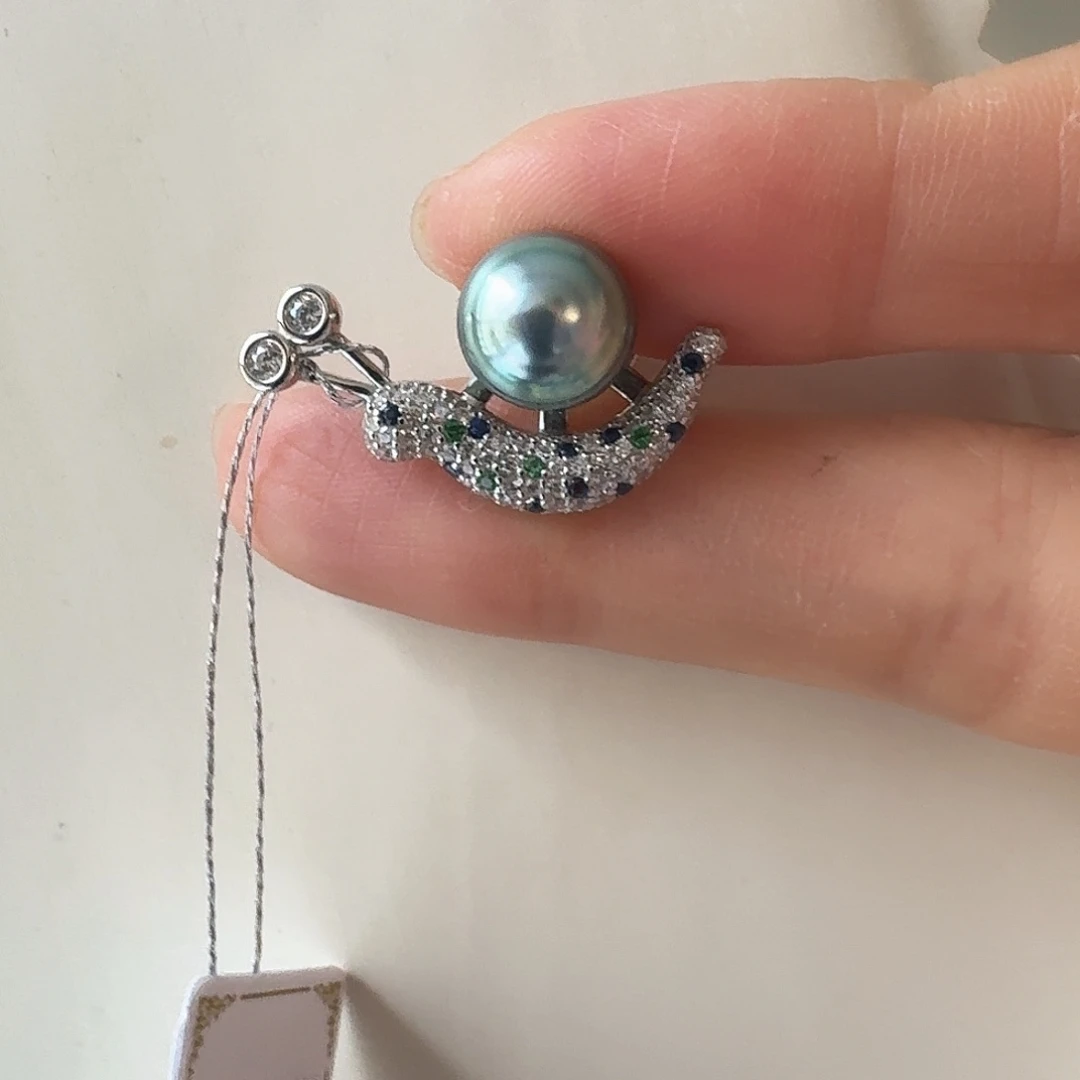 海水珍珠胸针银S925镶嵌