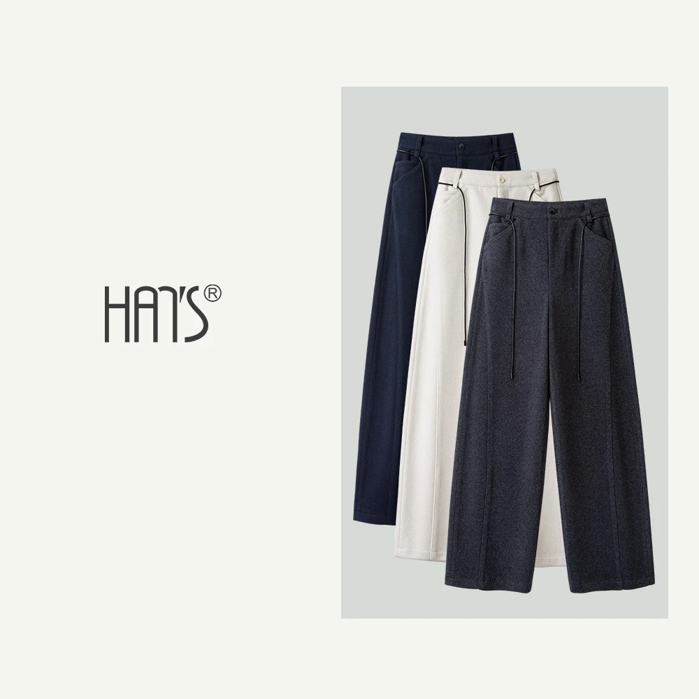 【右欣专属】24冬舒适显瘦J加厚弯刀裤266088高腰直筒保暖时尚