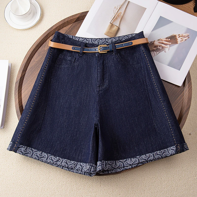 复古天丝棉牛仔短裤女士夏季薄款2025新款高腰宽松垂感阔腿热裤子