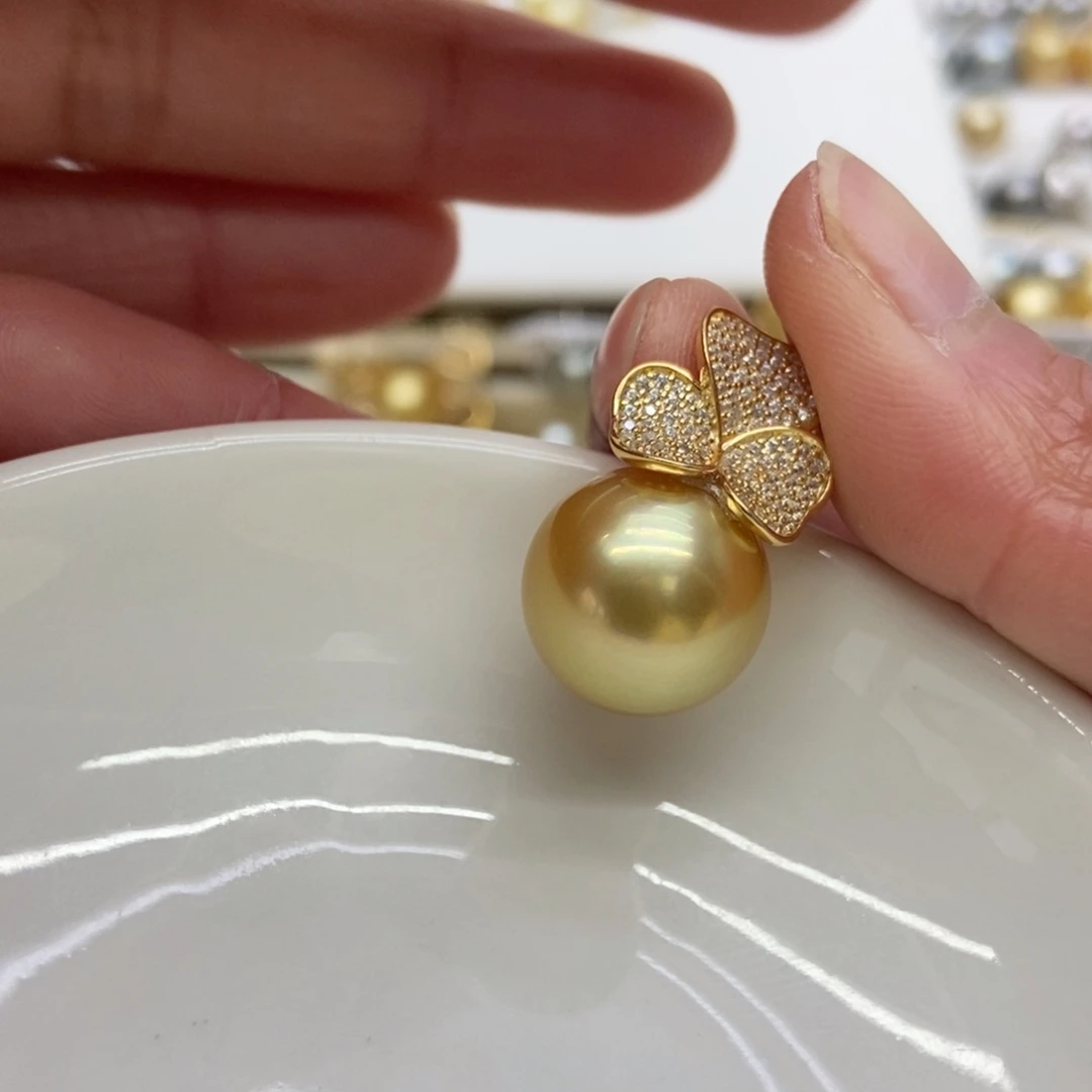 海水珍珠吊坠(不含链)银S925镶嵌