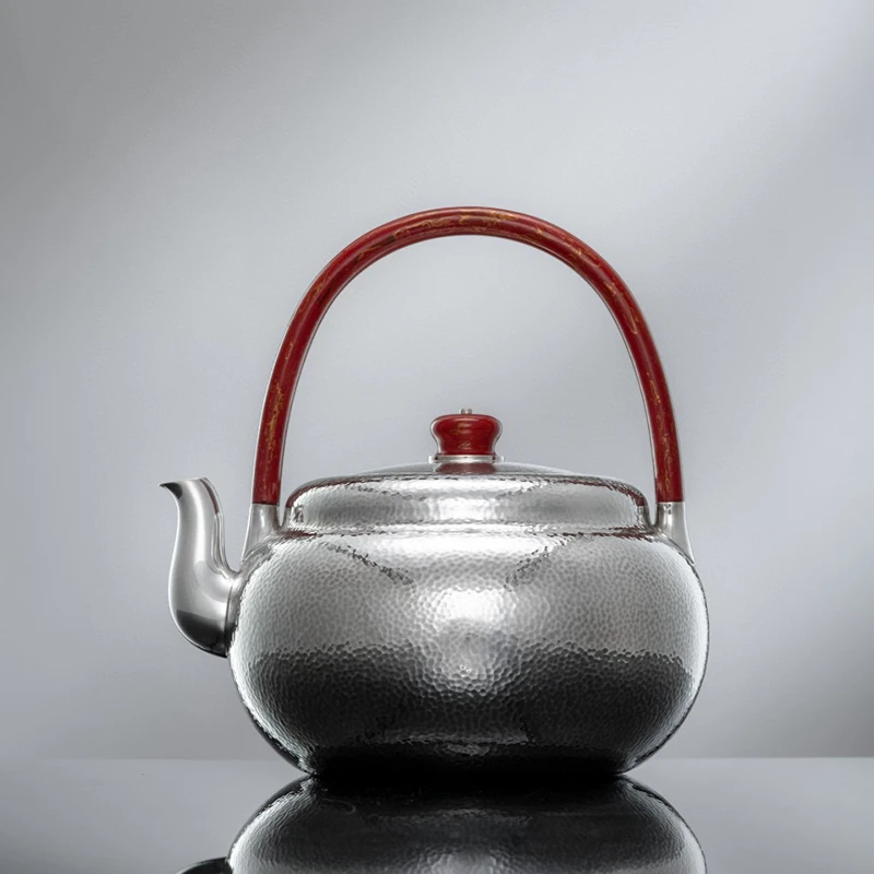 呆坐 |手锤纹菠萝漆圆融交泰提梁壶 容量850ml