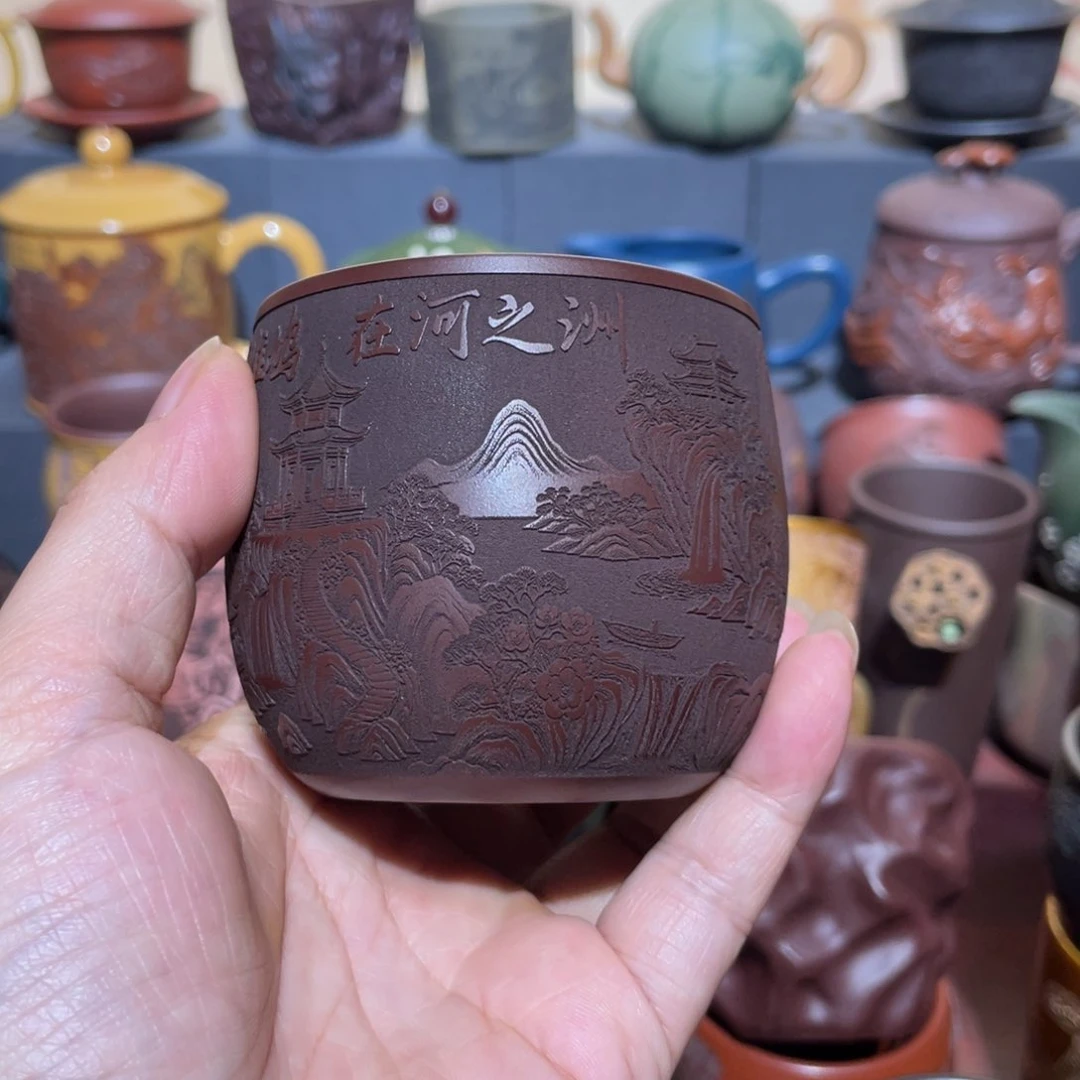 原矿紫砂手工主人杯