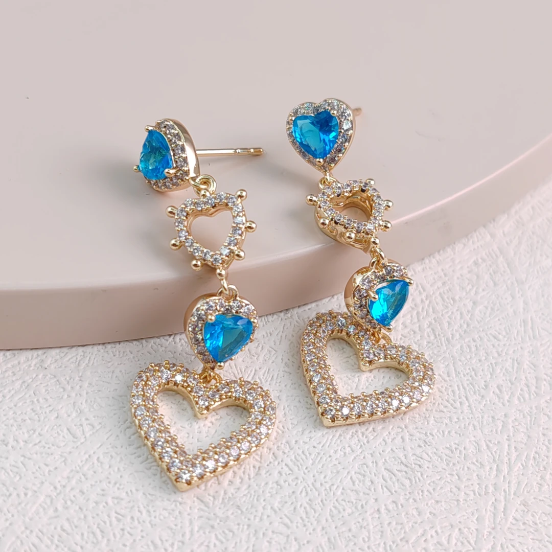 XUPING/旭平首饰 合金合成锆石耳饰 情人节耳钉 GDM X000919961