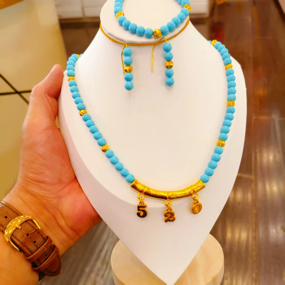 铜合金项链 ئالتۇنىسى نۆلدە 15 لى 弯管铃铛编绳情人生日送礼物