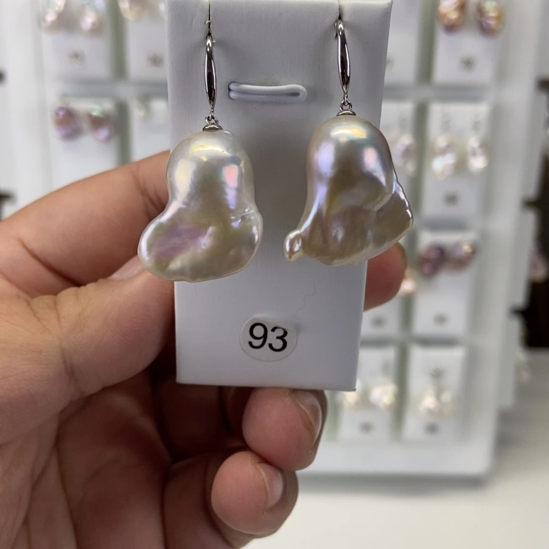 淡水珍珠耳饰银S925镶嵌