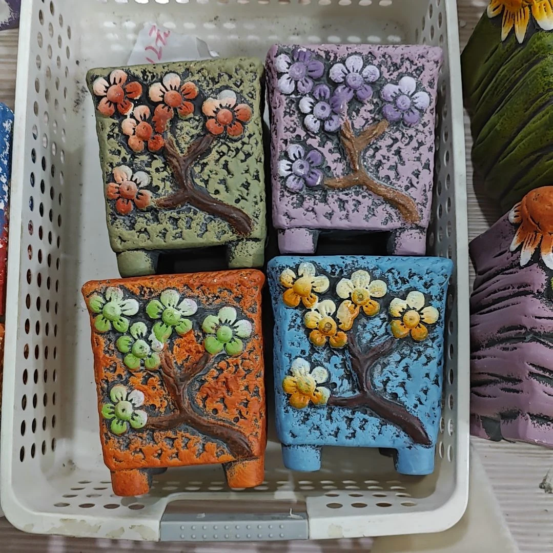红陶吸水透气的白陶花盆凑满12发货