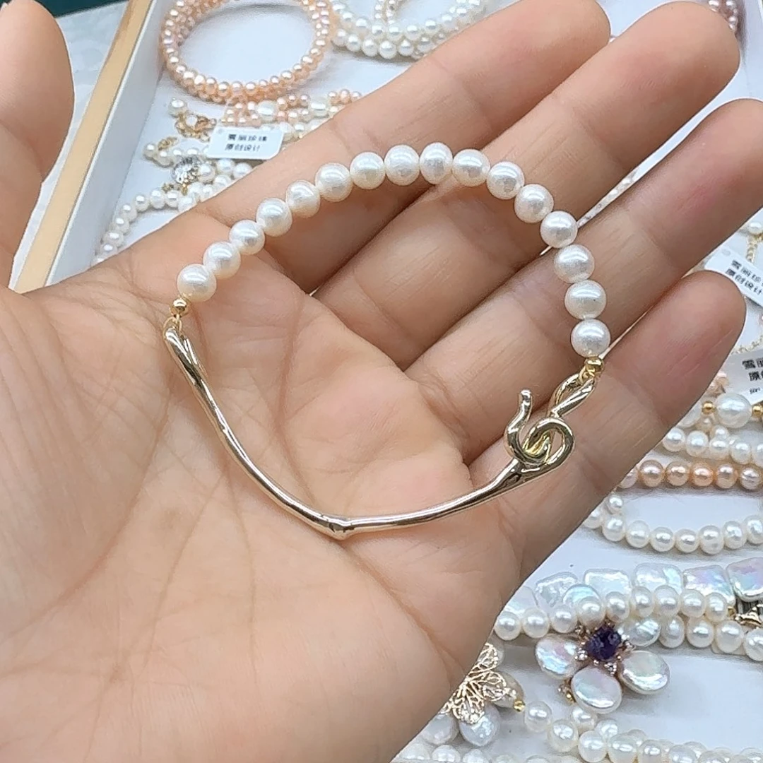 淡水珍珠手绳银S925镶嵌