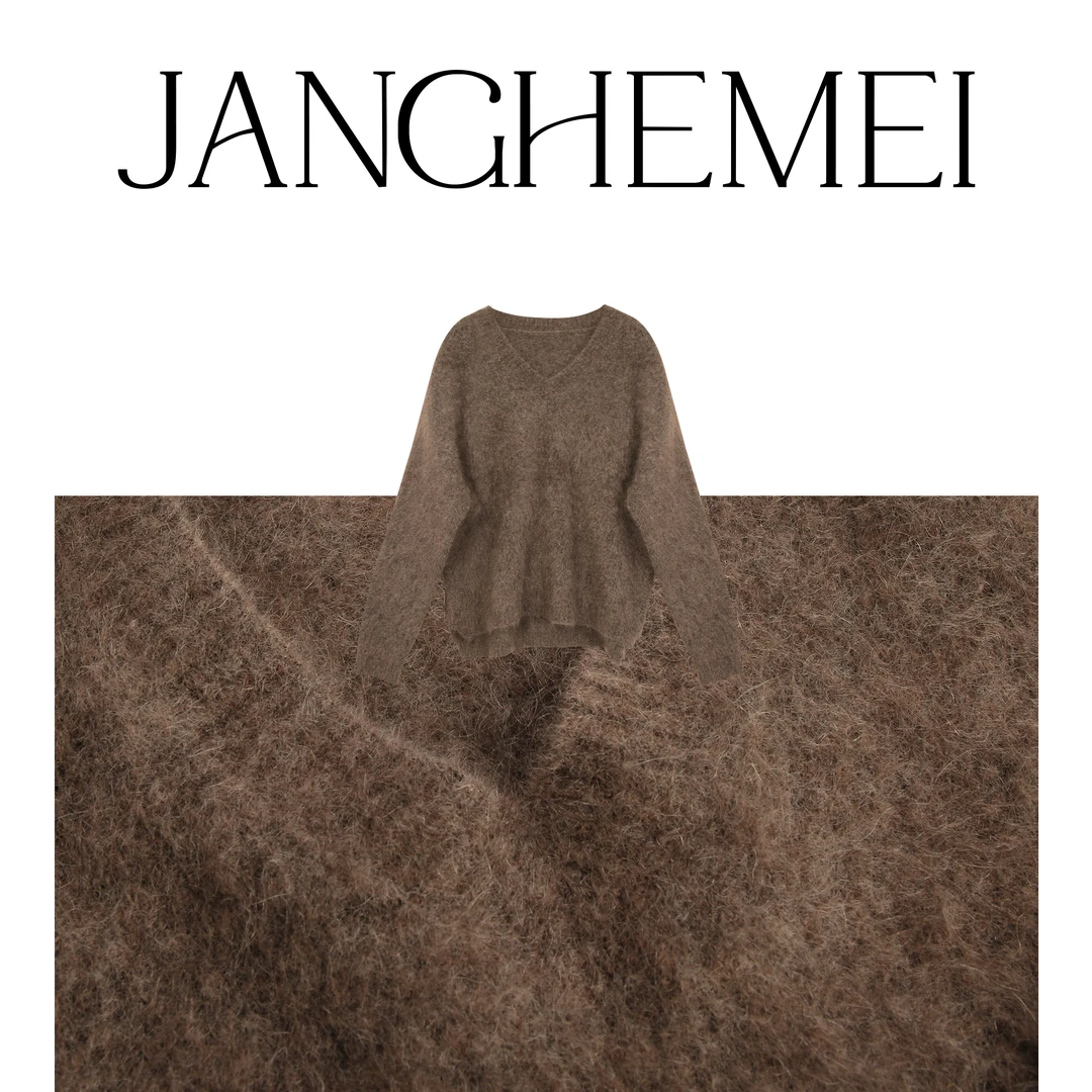 JANGHEMEI【V领毛衣】马海毛宽松慵懒居家毛衣 M10529M34