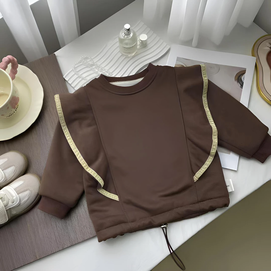 【加绒现货】女童秋冬季飞飞袖加绒小童加厚款百搭加绒卫衣SJ-B-D51