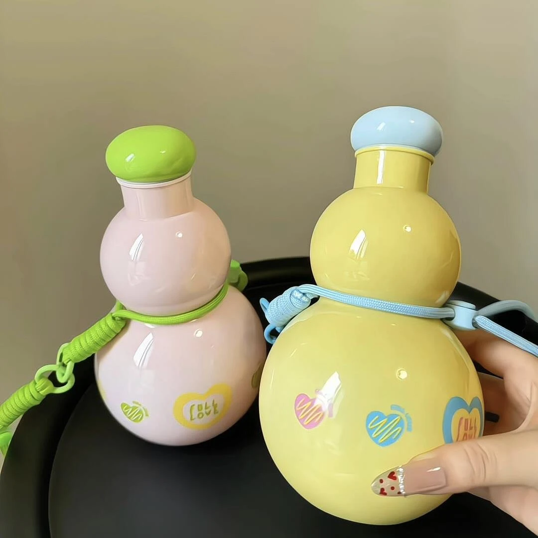 葫芦水杯夏季大容量运动水壶创意户外便携带提绳大肚水杯随手杯子