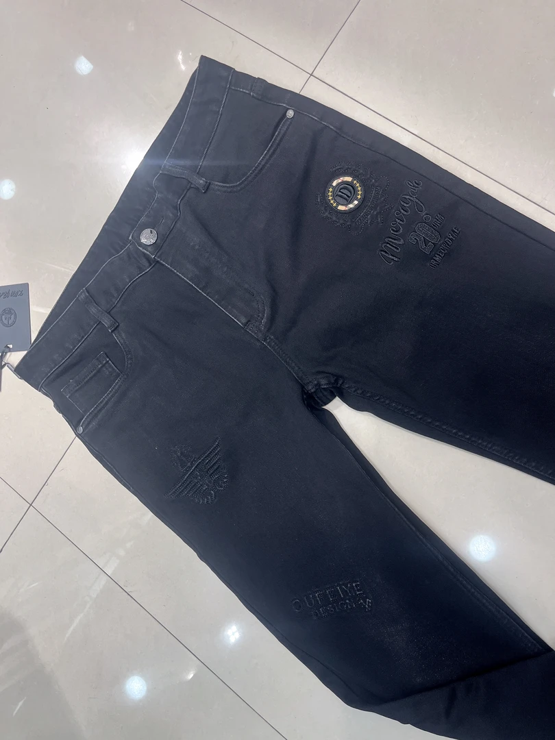 韩派2025新款D标刺绣高端欧货水洗牛仔裤潮流时尚百搭