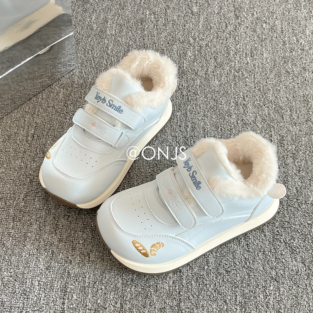 保暖板鞋加绒加厚底小白鞋子女款爆款2025新款棉鞋女冬外穿面包鞋