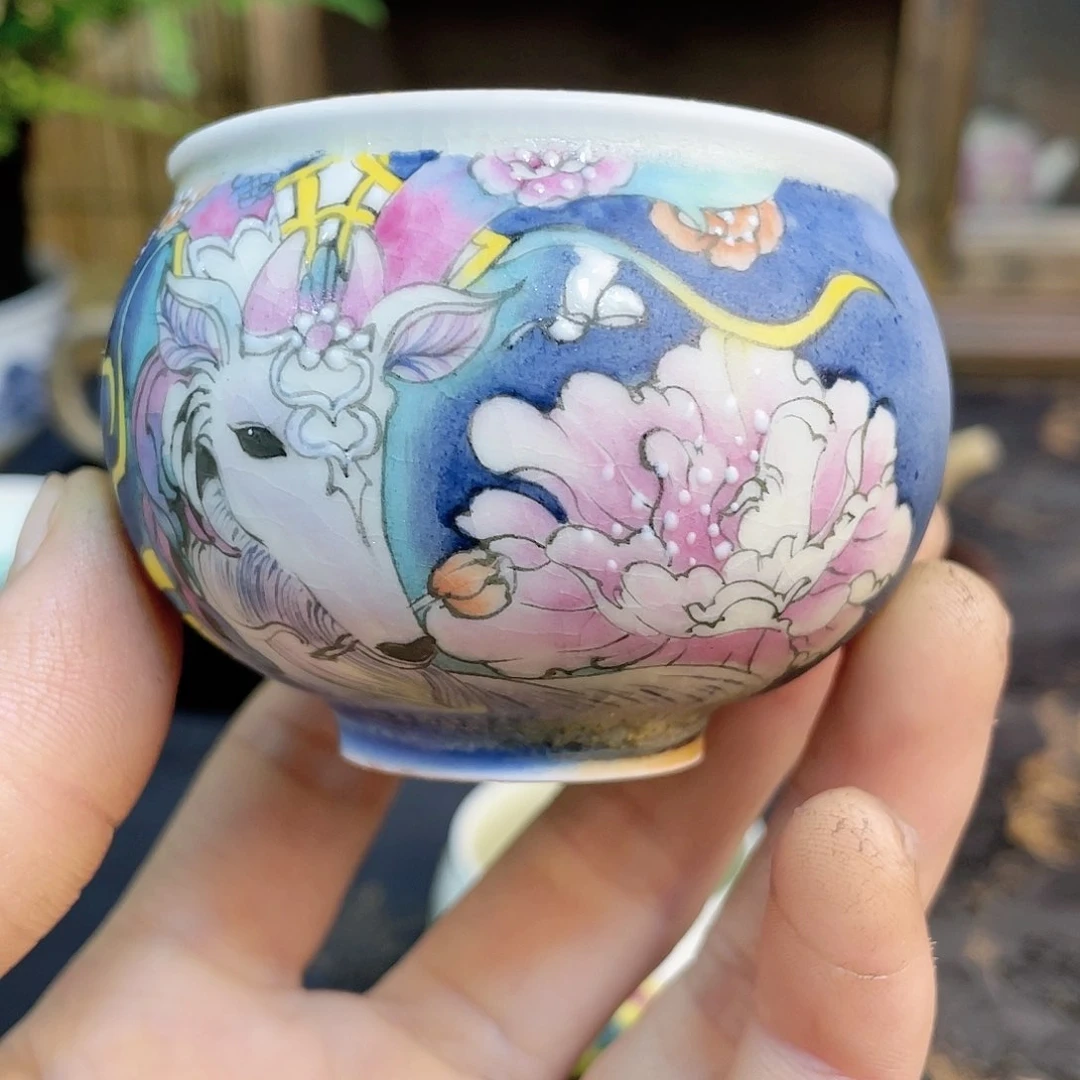 【闪购商品】杯蕉白轩手绘九色鹿杯子