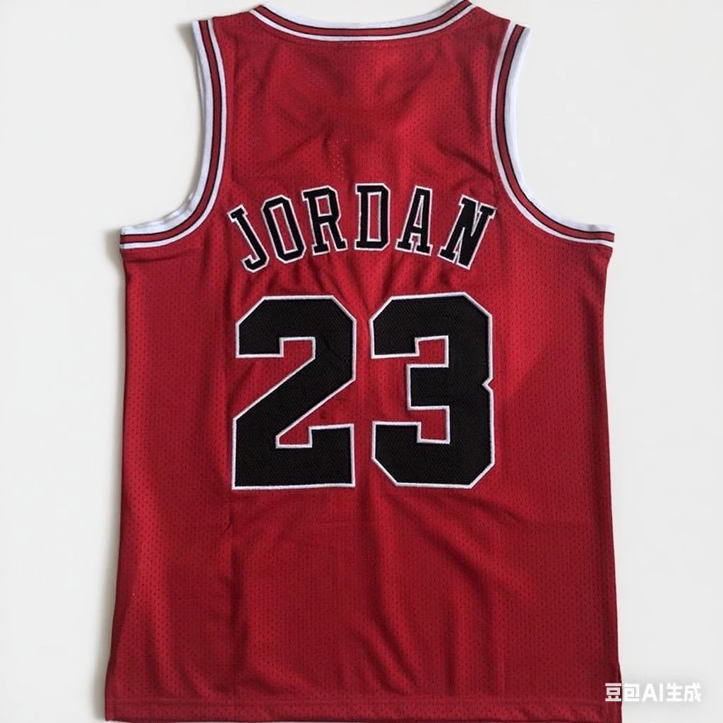 公牛球衣乔帮主23号红色复古热压刺绣款篮球训练速干透气-24