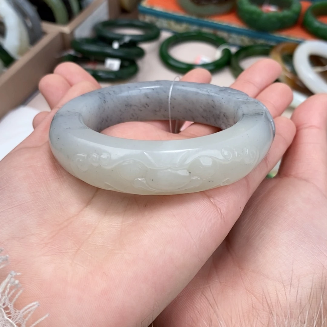 露***蓉和田玉未镶嵌手镯手镯 57