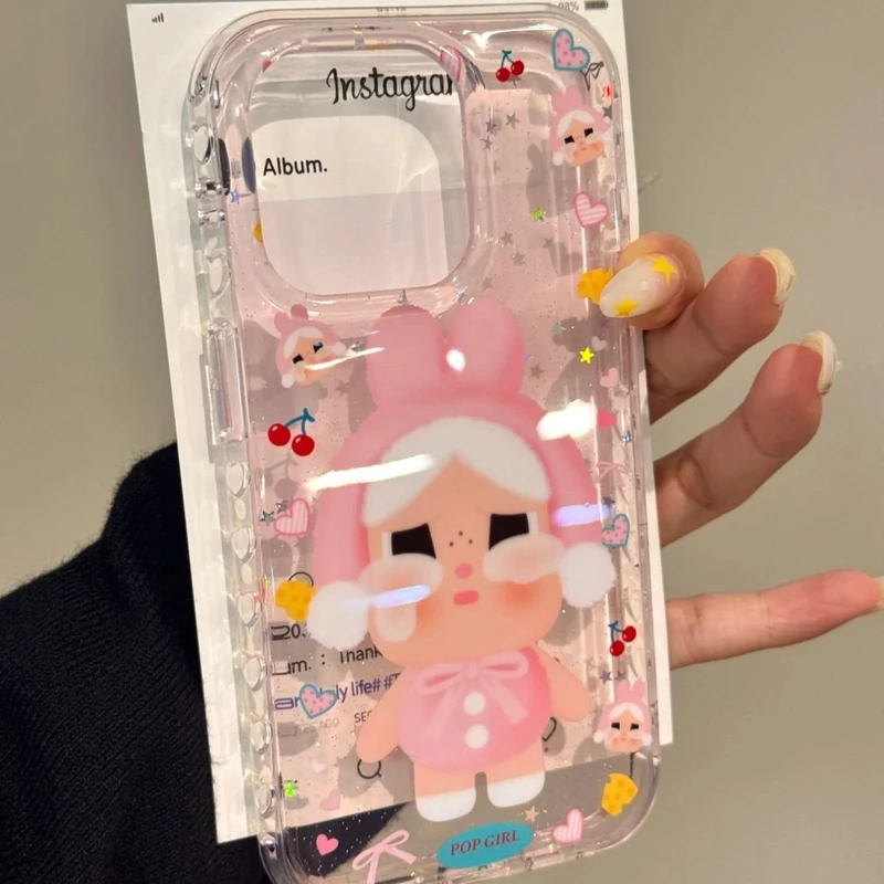 ins闪粉小兔帽子哭娃适用苹果16手机壳iPhone15/14promax新款13韩
