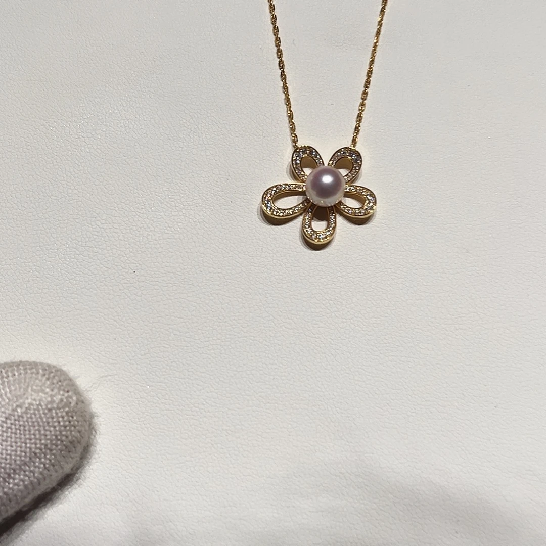 银S925镶嵌颈饰海水珍珠